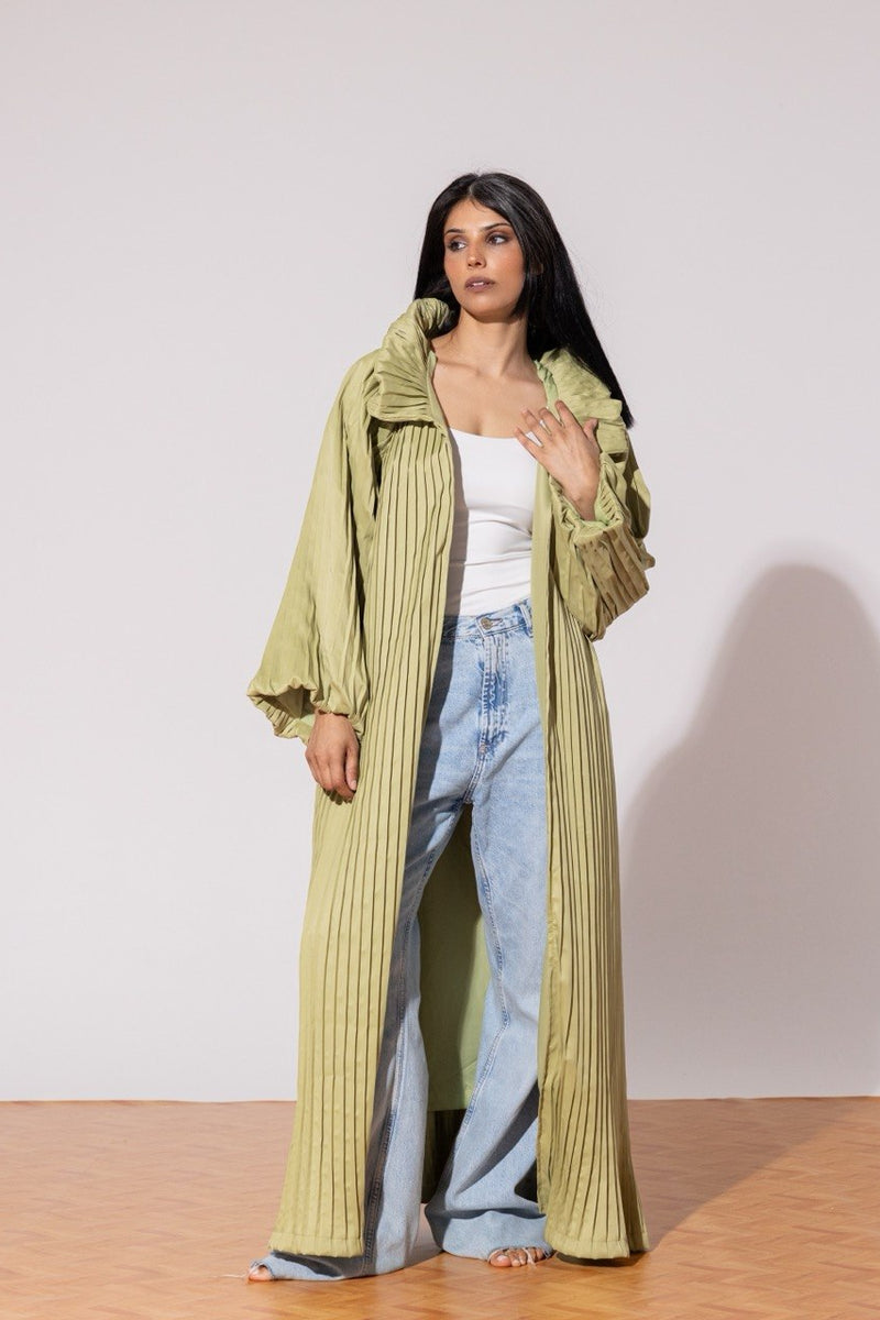 Plisse trench coat