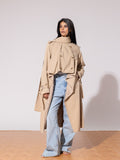 Asymmetry trench coat